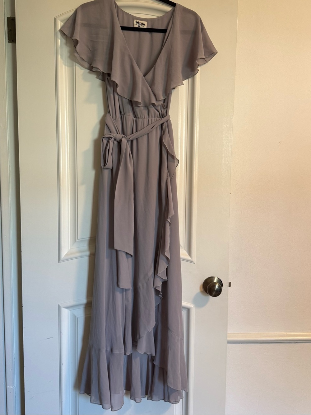 Show Me Your Mumu Dusty Purple Ruffle Wrap Maxi Dress